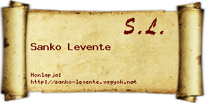 Sanko Levente névjegykártya